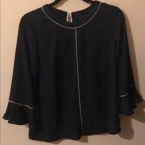 Navy Banana Blouse